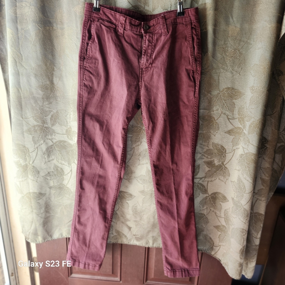 George Men's Dark Red Chinos